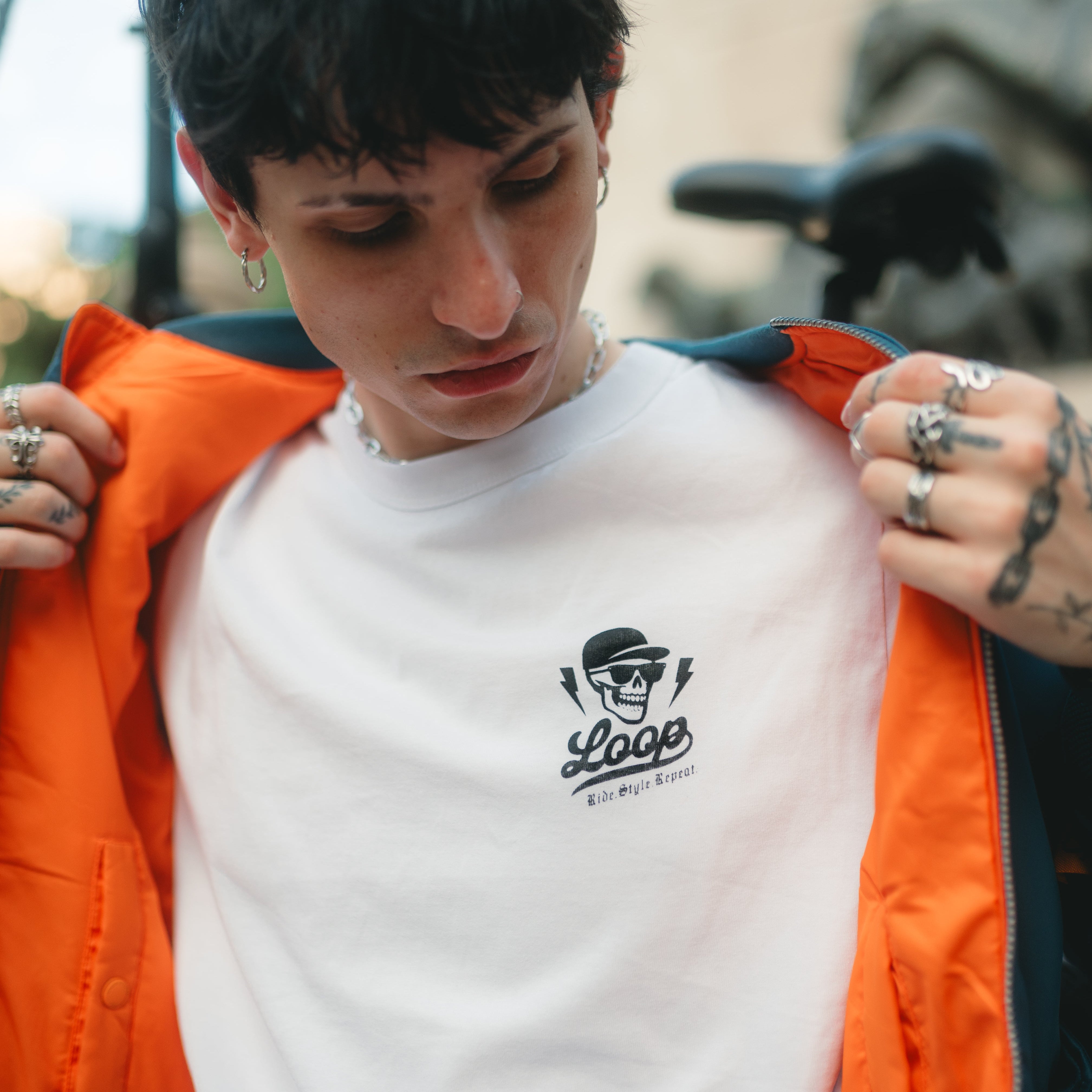 T-shirt Octans Skull White